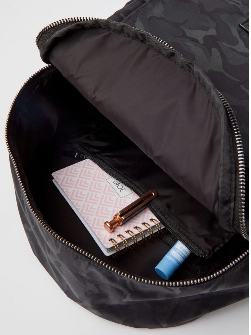 Fabletics Downtown Black Camouflage Nylon Backpack - Picture 9 of 9